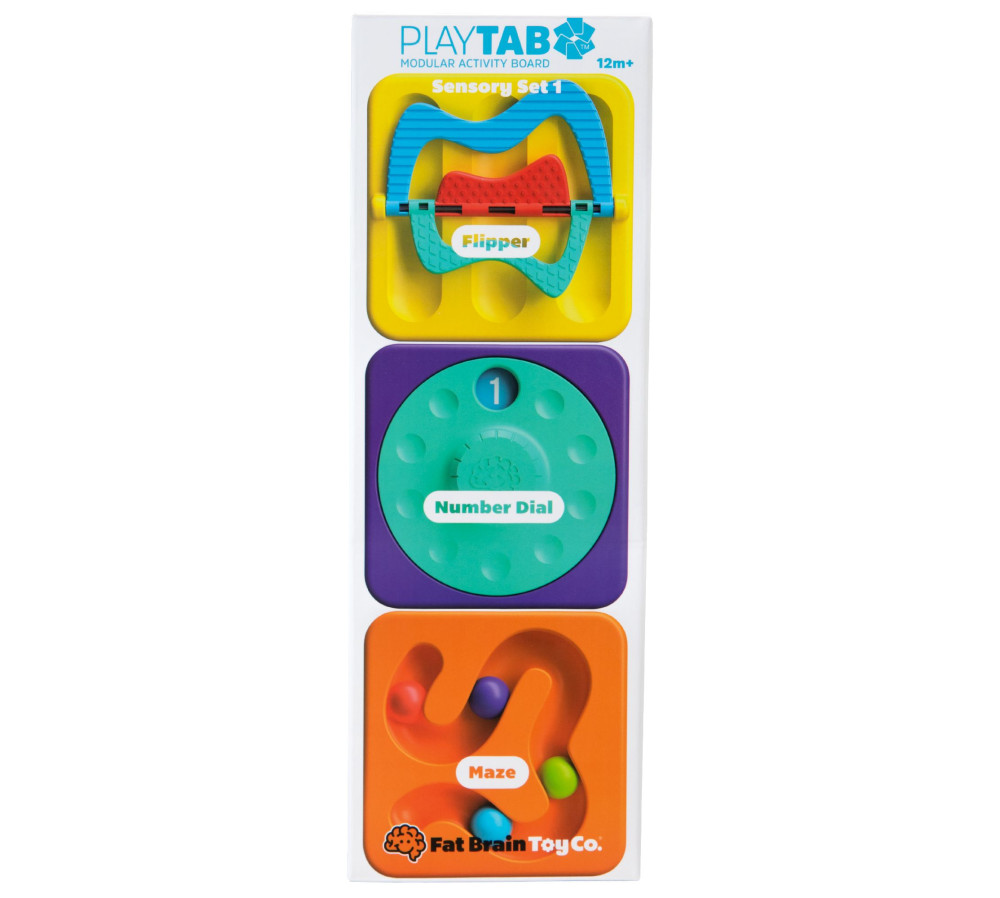 PlayTab Sensoryczne Kwadraty. Zestaw 1 z Przekładankami FA488-3 FAT BRAIN TOY