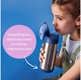 B.box butelka termiczna - bidon dla dzieci ze słomką 500 ml Blush Crush