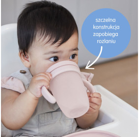 b.box silikonowy kubek z ustnikiem różowy - pierwszy krok do samodzielnego picia dziecka