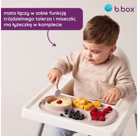 Zwijana mata BLW roll + go do nauki samodzielnego jedzenia dla dzieci latte b.box