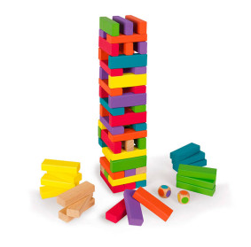 Gra zręcznościowa Wieża z klocków Equilibloc color, Janod