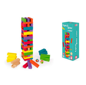 Gra zręcznościowa Wieża z klocków Equilibloc color, Janod