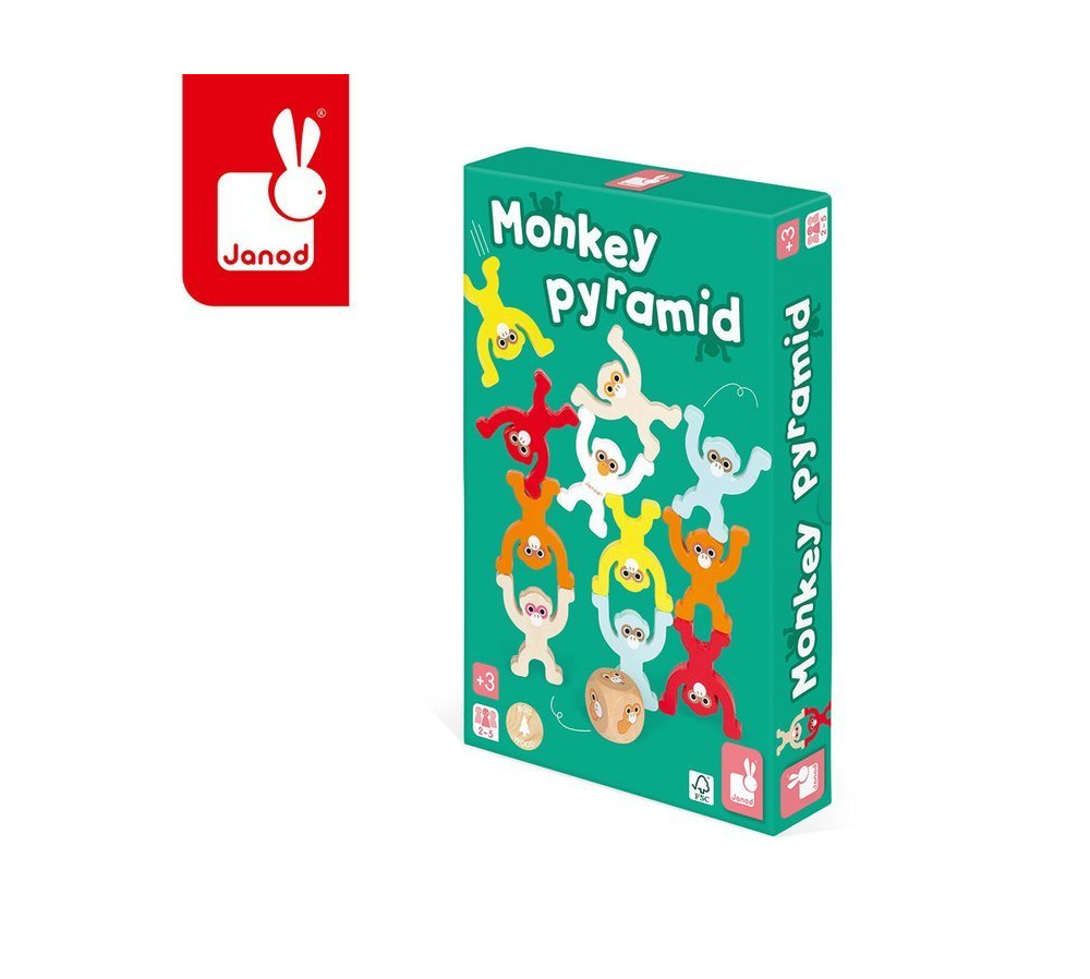 Gra zręcznościowa Małpia piramida 3+, Janod