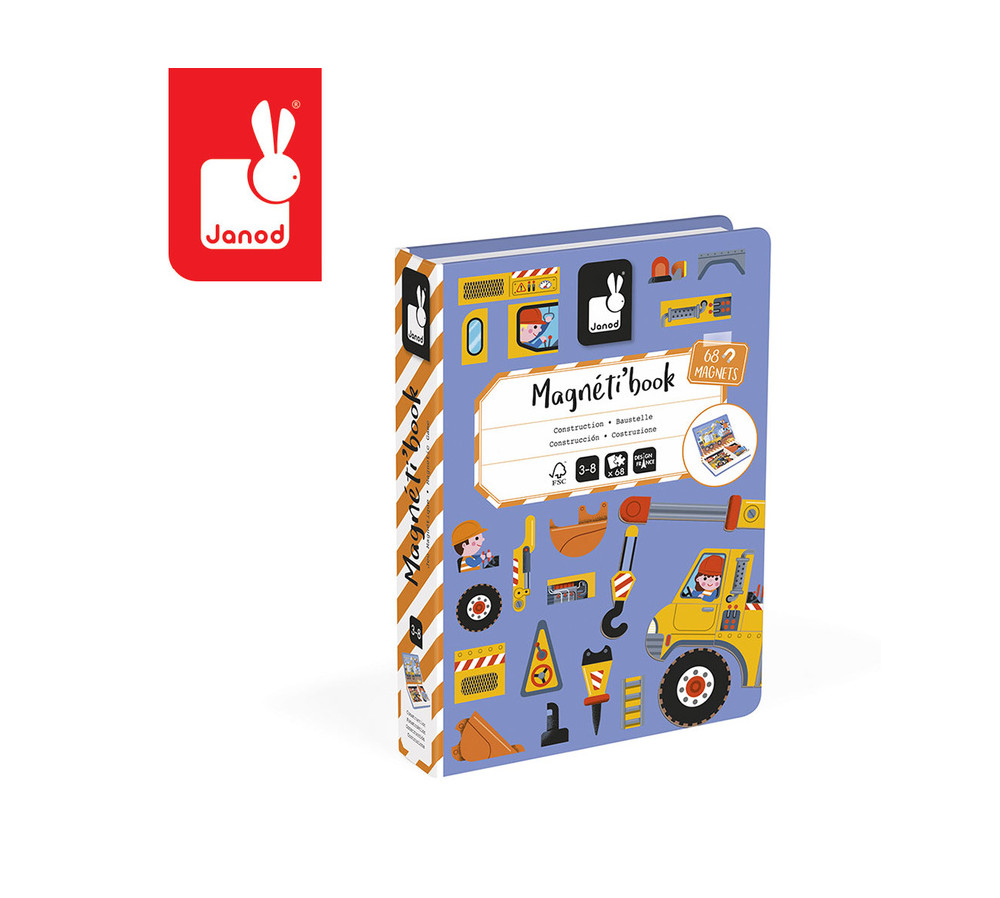 Janod Magnetyczna układanka Plac budowy Magnetibook 3-8 lat