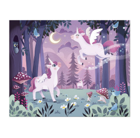 Janod Puzzle w walizce Jednorożce 54 elementy 5+ Made in France