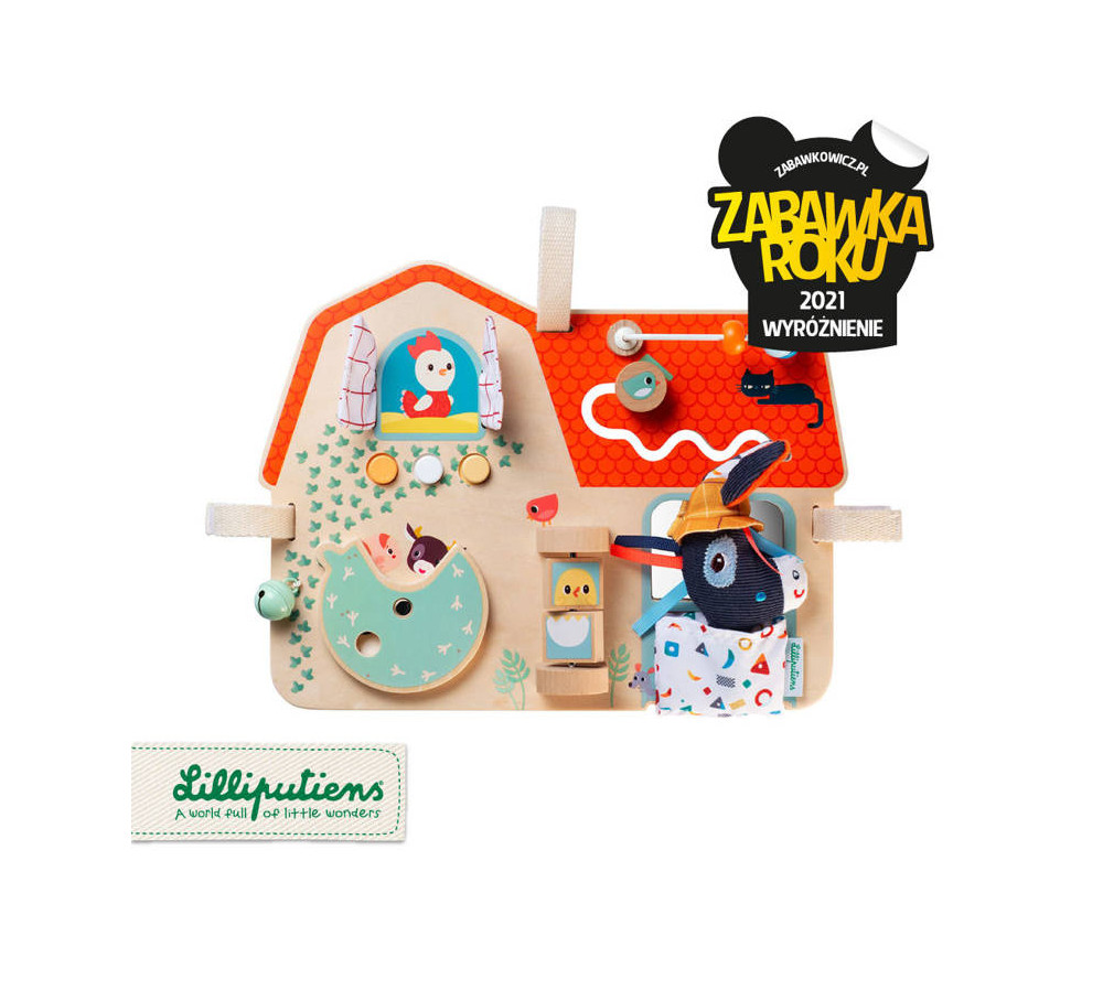 LILLIPUTIENS Drewniana tablica manipulacyjna Farma 9 m+