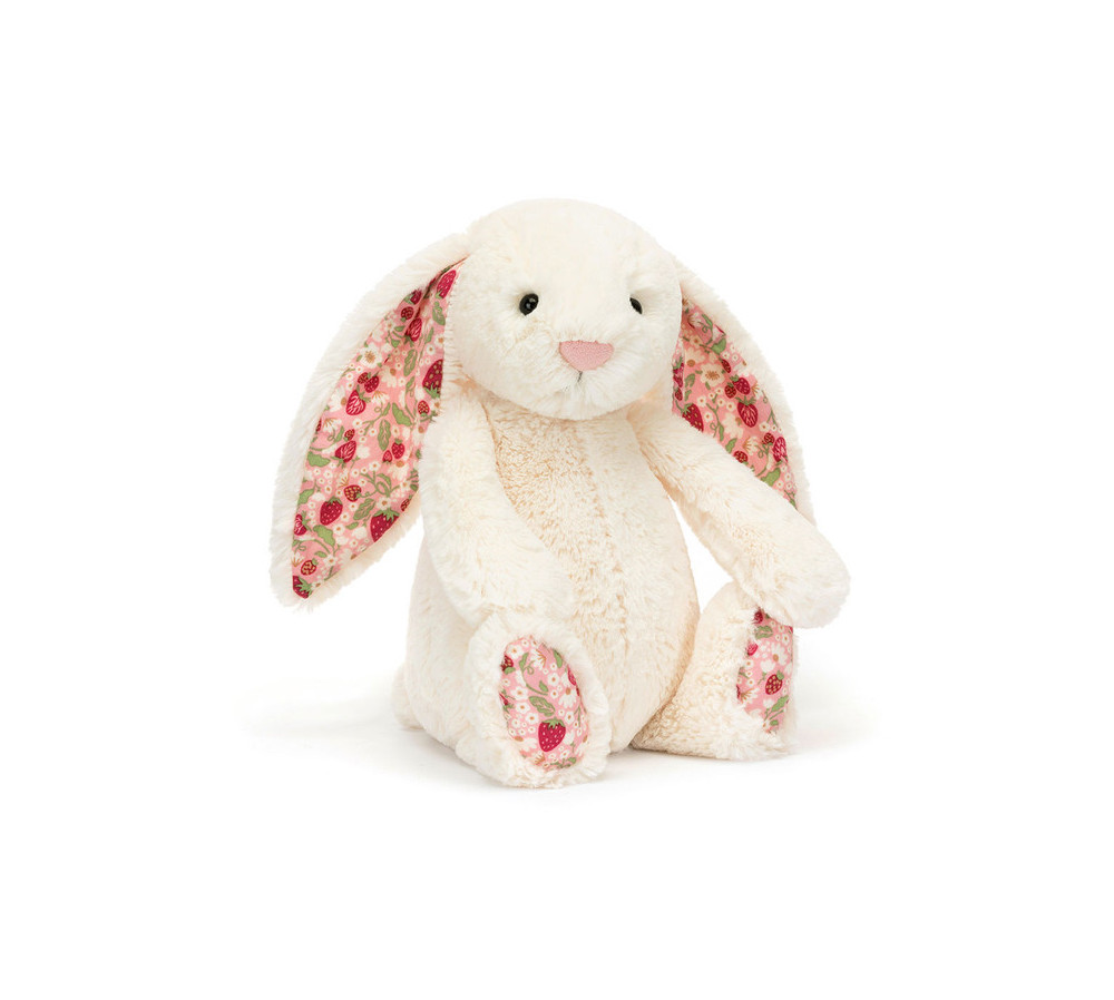 Króliczek z kwiecistymi uszami kremowy "Berry" 18cm