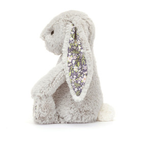 Króliczek z kwiecistymi uszami srebrny "Bloom" 18cm