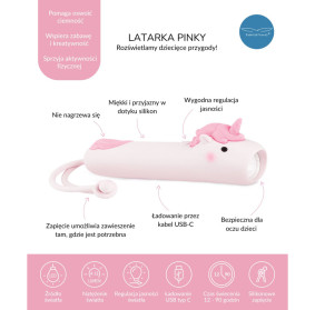Latarka Jednorożec PINKY, Rabbit & Friends