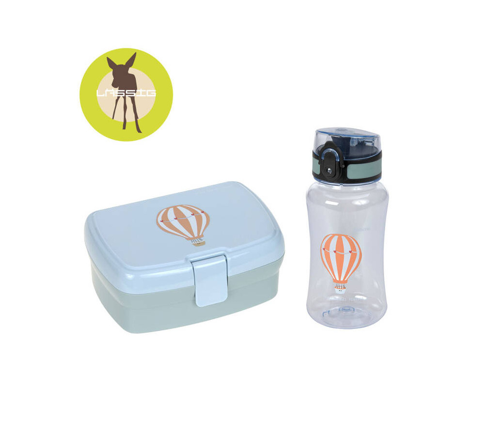 Lassig Zestaw na lunch Lunchbox + Tritanowa butelka - bidon 460 ml Tiny Drivers Balon