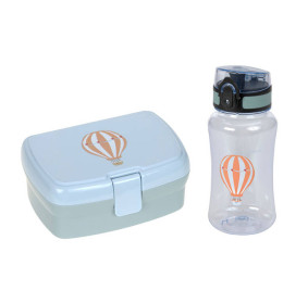 Lassig Zestaw na lunch Lunchbox + Tritanowa butelka - bidon 460 ml Tiny Drivers Balon