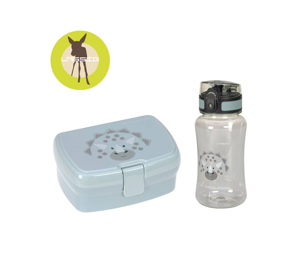 Lassig Zestaw na lunch Lunchbox + Tritanowa butelka - bidon 460 ml About Friends Dinozaur