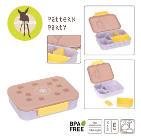Lassig Lunchbox Bento z przegródkami Pattern Party Rose/lilac