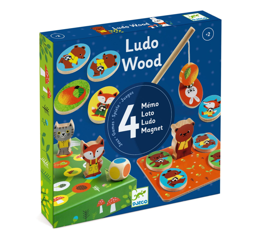 Gra LudoWood: zestaw 4 gier DJ01628 DJECO