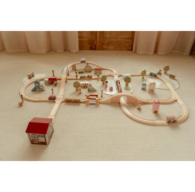 Little Dutch Drewniana kolejka XXL - 114 elementów FSC LD2540