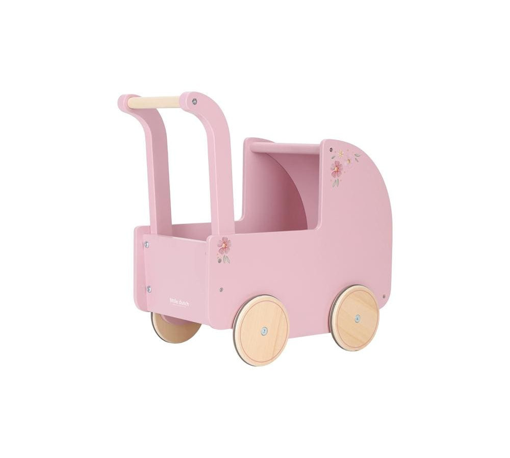 Little Dutch Drewniany wózek dla lalek z pościelą FSC LD2519
