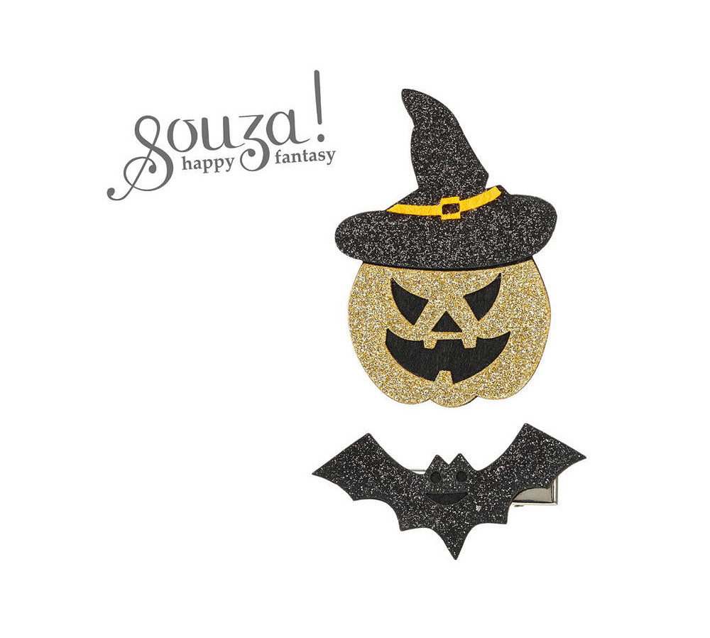 Souza! Spinki do włosów Halloween dynia i nietoperz 2 szt.