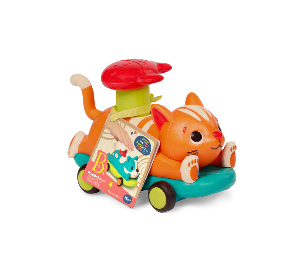 KOTEK Z RYBKĄ AUTKO-ZWIERZAK Z NAPĘDEM push&go PawMobiles B.TOYS