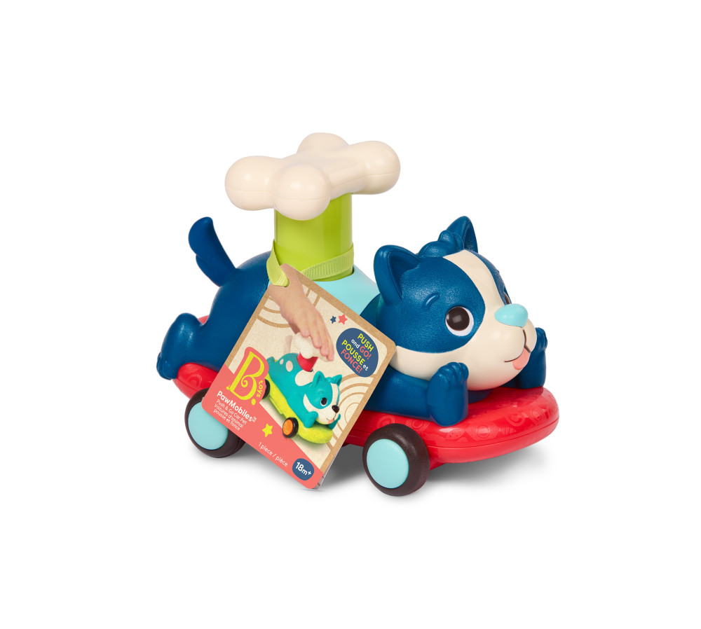 PIESEK Z KOSTKĄ AUTKO-ZWIERZAK Z NAPĘDEM push&go PawMobiles B.TOYS