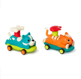 ZESTAW autek PawMobiles – kot i pies z NAPĘDEM push&go B.TOYS