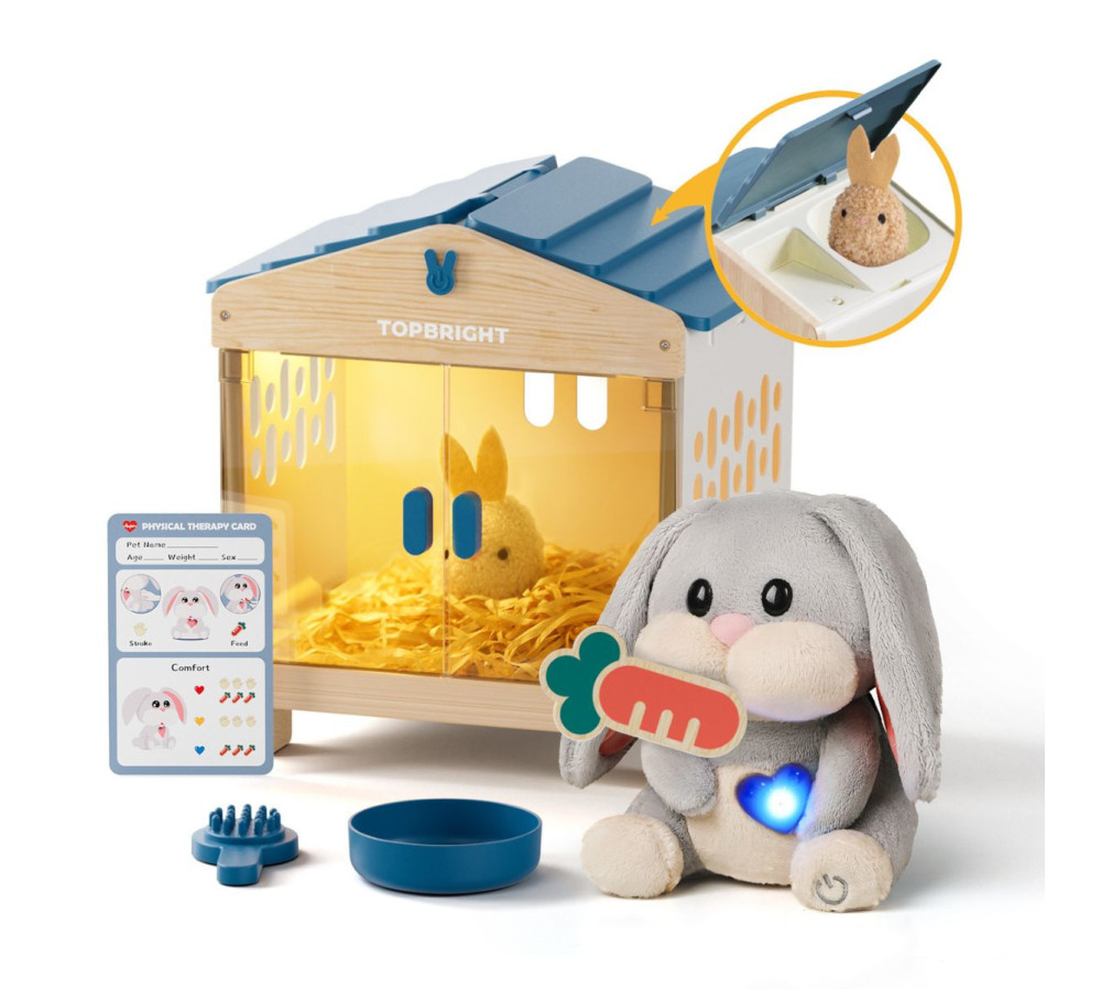 Topbright Pluszowa zabawka interaktywna Mummy Bunny Zestaw edukacyjny opiekuna króliczka 36m+