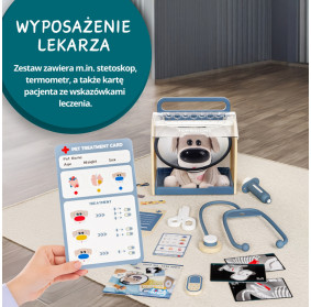 Topbright Pluszowa zabawka interaktywna Dr. Dog | Zestaw edukacyjny małego weterynarza 36m+