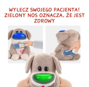 Topbright Pluszowa zabawka interaktywna Dr. Dog | Zestaw edukacyjny małego weterynarza 36m+