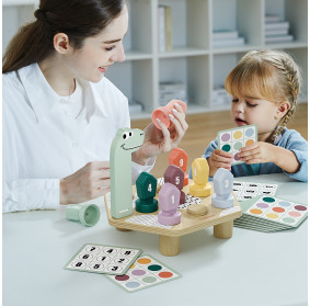 Topbright Gra do nauki kolorów i liczb Zabawka edukacyjna Happy Dino Twist 36m+
