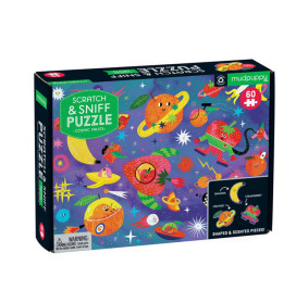 Mudpuppy Puzzle sensoryczne z elementami zapachowymi Kosmiczne owoce 60 elementów 4+