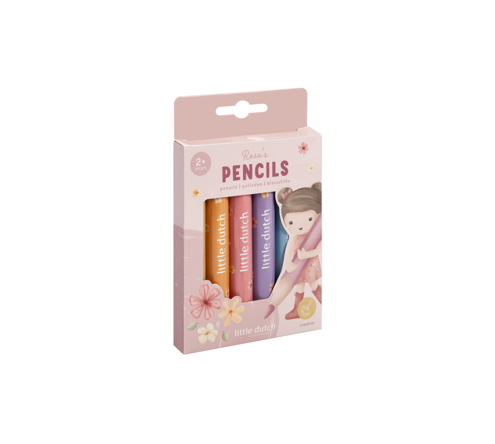 Little Dutch Drewniane, grube kredki Rosa & Friends