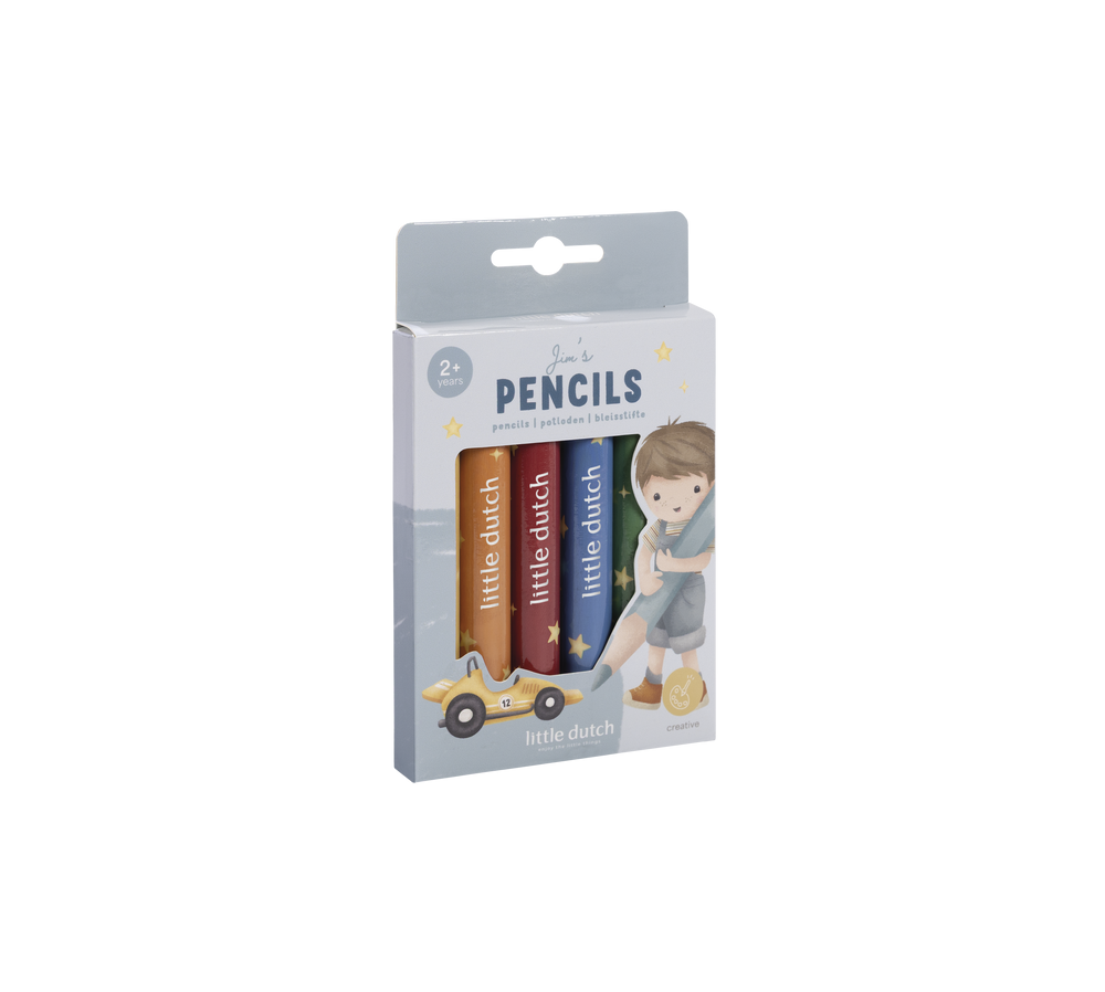 Little Dutch Drewniane, grube kredki Jim & Friends