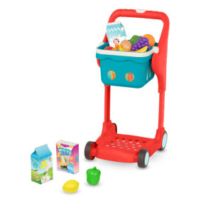 Shop & Glow Toy Cart – MUZYCZNY wózek zakupowy z koszykiem i akcesoriami – WERSJA CZERWONA