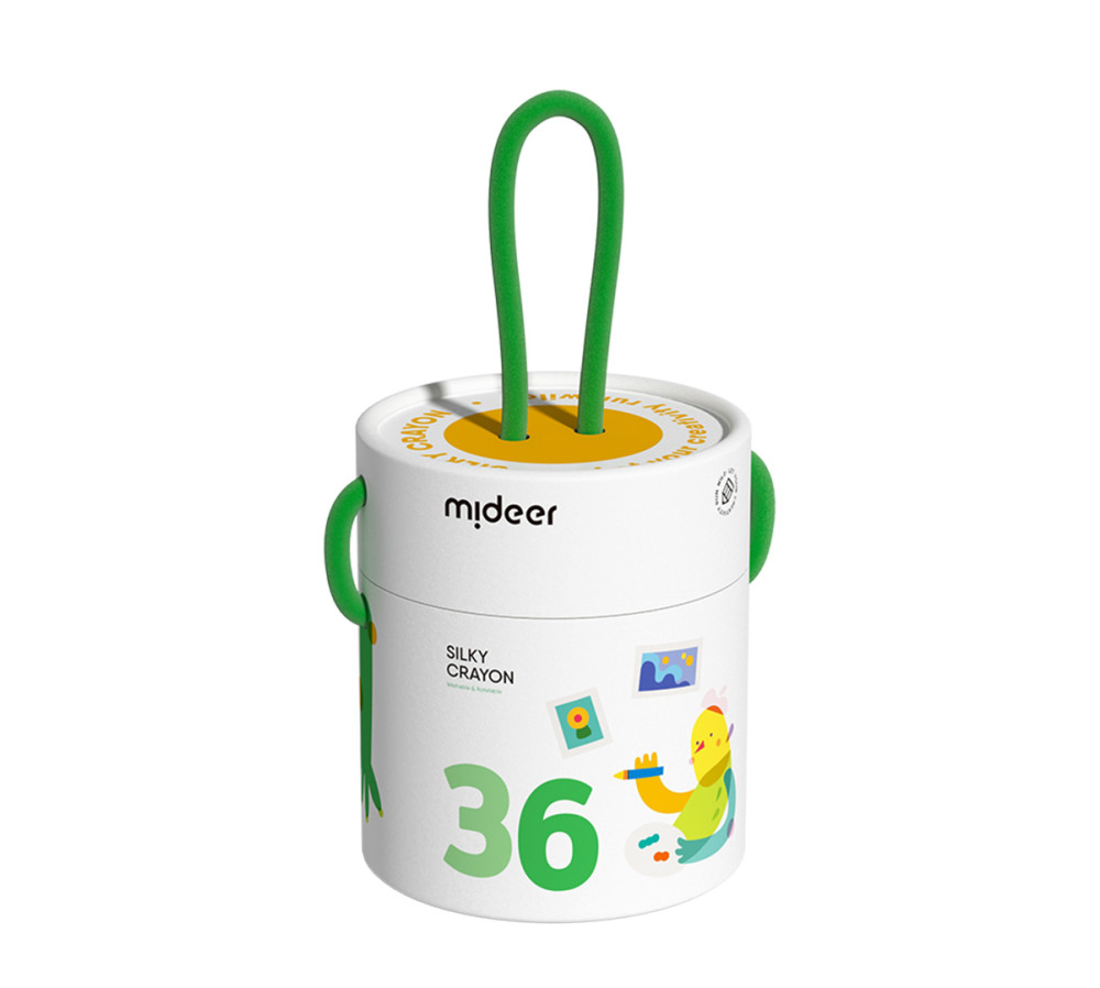MIDEER Wiaderko szybkoschnących, miękkich, zmywalnych kredek (36 kolorów)