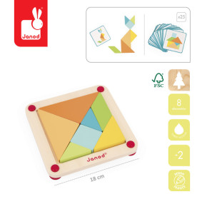 Janod Układanka drewniana Tangram Sensoriel 2+ (edycja 2026)