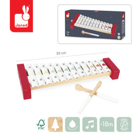Janod Ksylofon metalowy cymbałki 12 tonów Confetti 18m+ (edycja 2026)