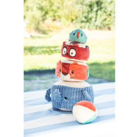 Lilliputiens Piramida dźwiękowa sensoryczne klocki z grzechotkami Zwierzątka 12m+