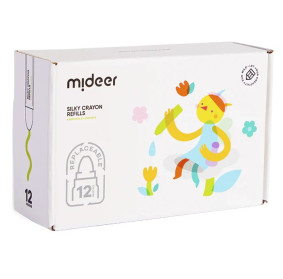 Wkłady do miękkich, zmywalnych kredek silky crayons mideer – 12 szt.