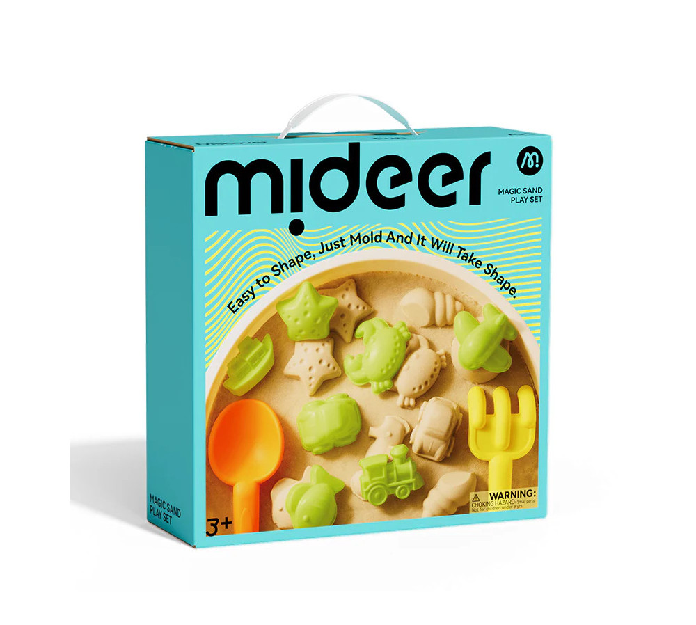 Piasek kinetyczny Mideer Zestaw z piaskownicą i akcesoriami plaża