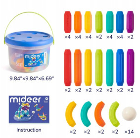 Zestaw magnetycznych pałeczek konstrukcyjnych mideer (60 el.)