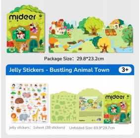 Żelowe naklejki wielorazowe mideer – Zwierzęta (38 szt.)