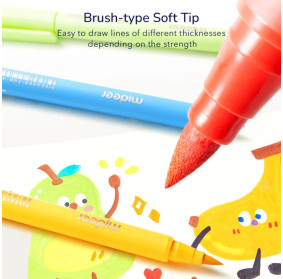 Markery akrylowe z pędzelkową końcówką mideer w futerale do kolorowania – 36 kolorów