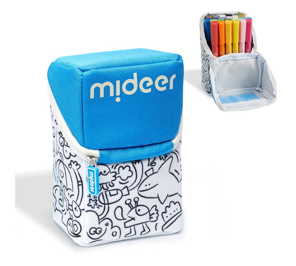 Markery akrylowe z pędzelkową końcówką mideer w futerale do kolorowania – 36 kolorów