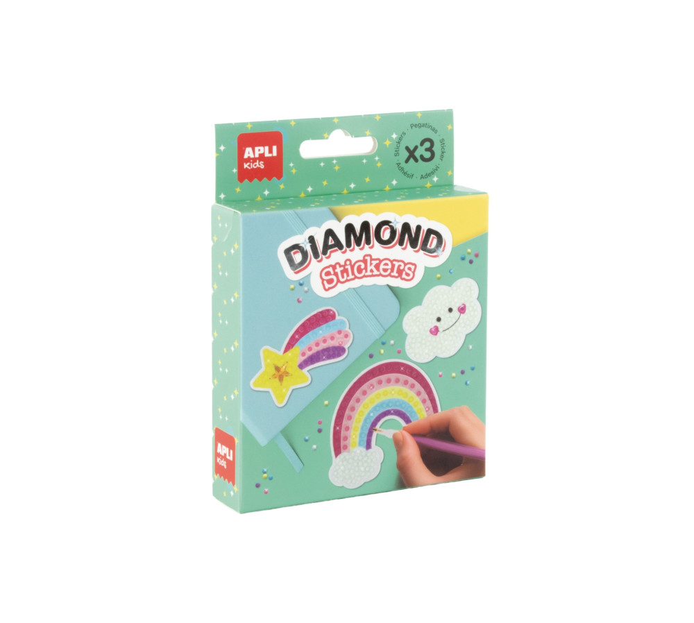 Diamentowe naklejki DIY Apli Kids - Tęcza