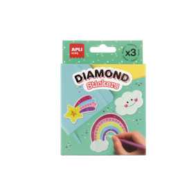 Diamentowe naklejki DIY Apli Kids - Tęcza