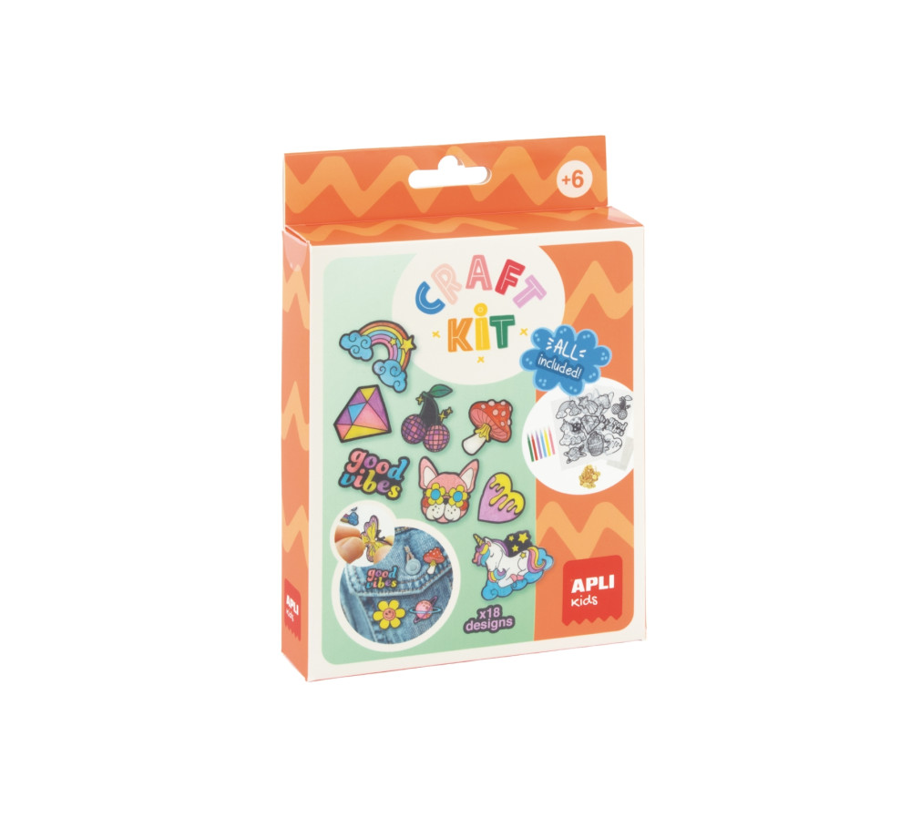 Zestaw kreatywny DIY Craft Kit Apli Kids - Przypinki 18 wzorów