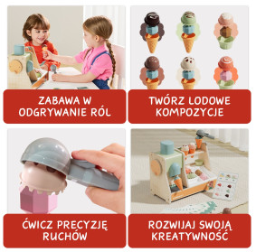 Zabawka edukacyjna duża lodziarnia 36m+, Topbright