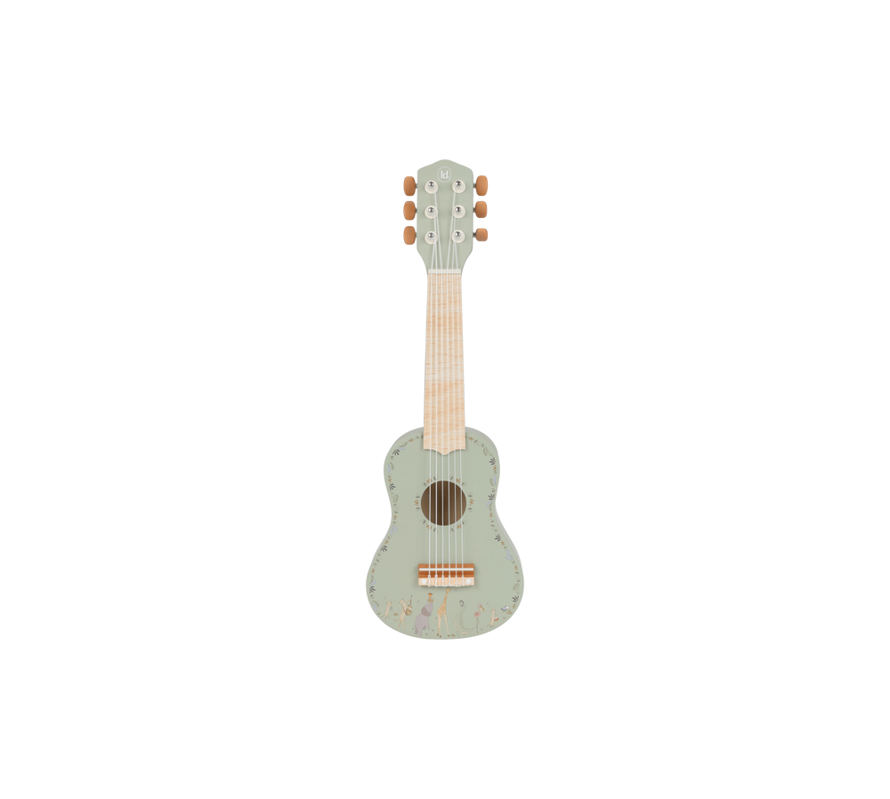 Little Dutch Drewniana gitara zielona Safari Friends FSC