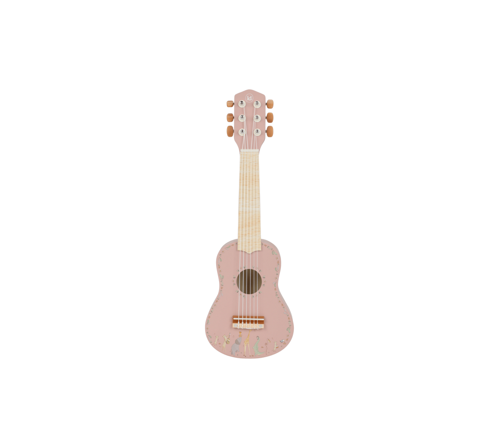 Little Dutch Drewniana gitara różowa Safari Friends FSC