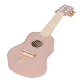 Little Dutch Drewniana gitara różowa Safari Friends FSC