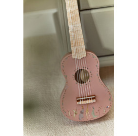 Little Dutch Drewniana gitara różowa Safari Friends FSC